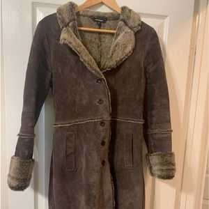 Express leather/suede coat